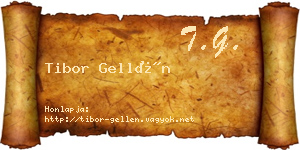 Tibor Gellén névjegykártya